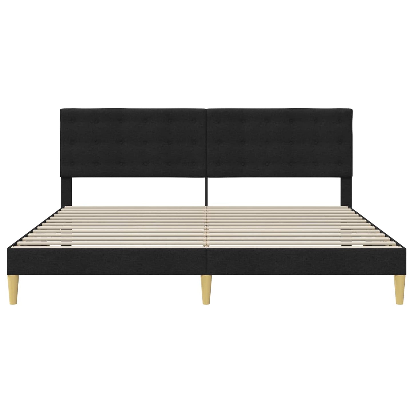 Struttura del letto con testiera Nero 200 x 200 cm Tessuto | homemem39