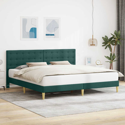 Struttura del letto Verde Scuro 200 x 200 cm Tessuto | homemem39
