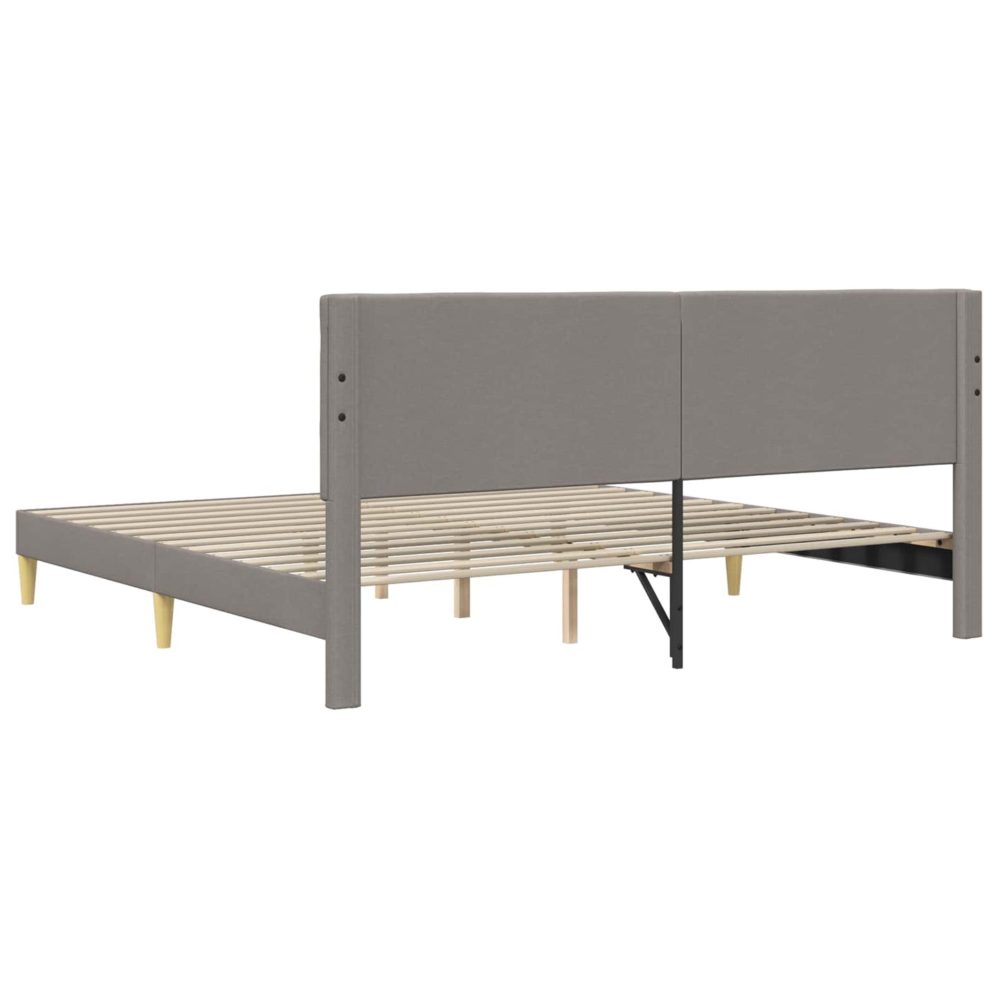 Struttura del letto con testiera Tortora 200 x 200 cm Tessuto | homemem39