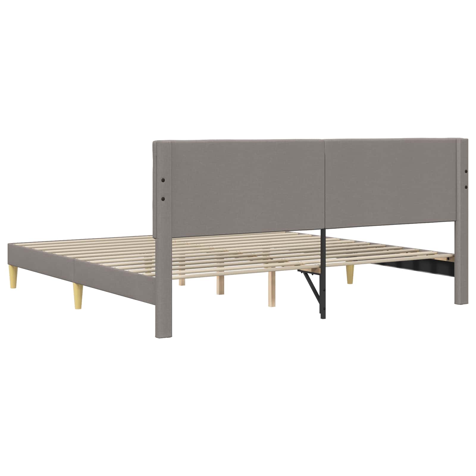 Struttura del letto con testiera Tortora 200 x 200 cm Tessuto | homemem39