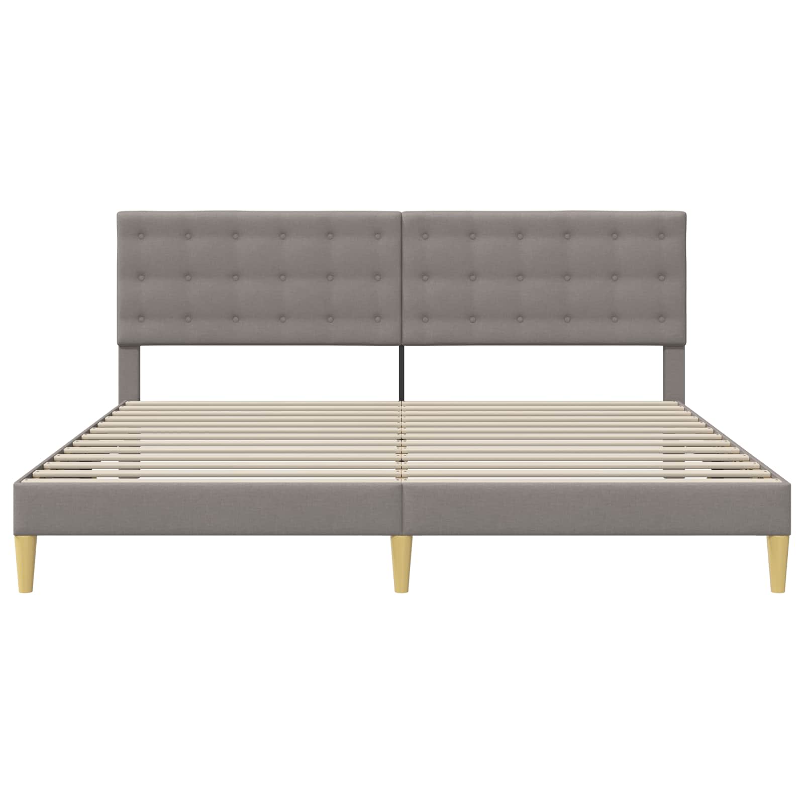 Struttura del letto con testiera Tortora 200 x 200 cm Tessuto | homemem39