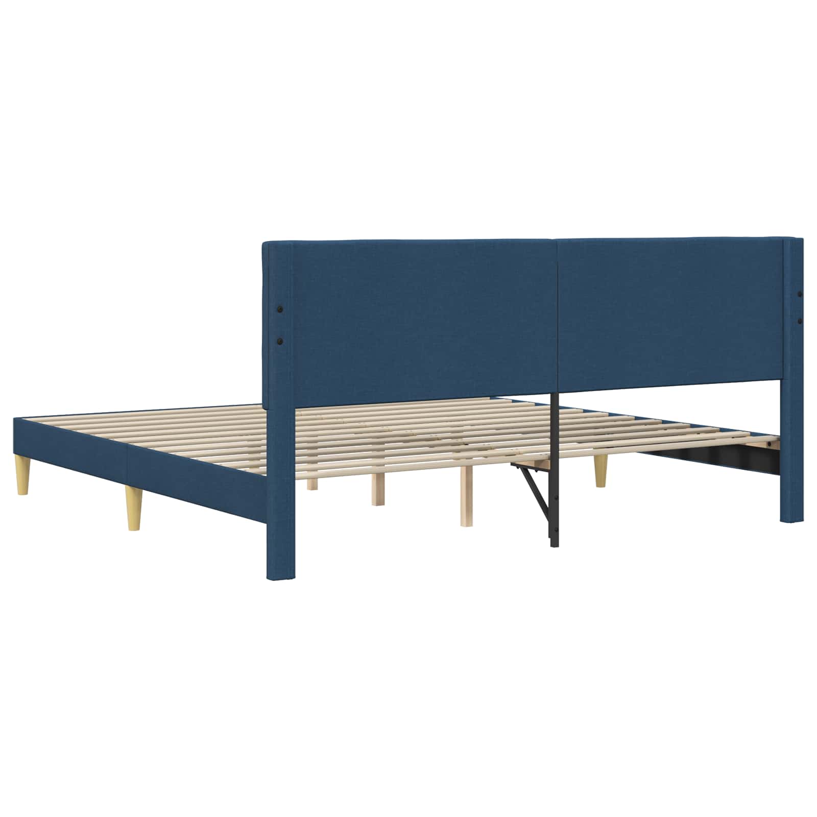 Struttura del letto con testiera Blu 200 x 200 cm Tessuto | homemem39