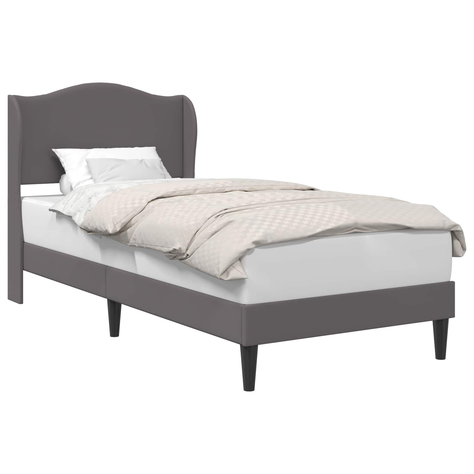 Struttura del letto con testiera Grigio 90 x 190 cm Similpelle | homemem39