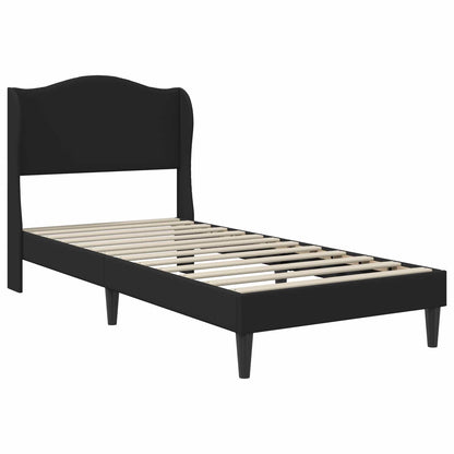 Struttura del letto con testiera Nero 90 x 190 cm Similpelle | homemem39