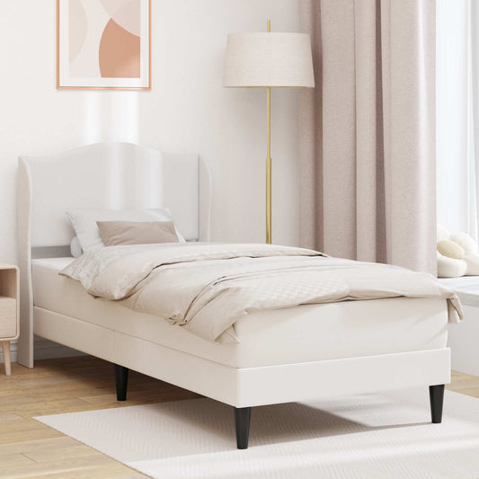 Struttura del letto con testiera Bianco 100 x 200 cm Similpelle | homemem39