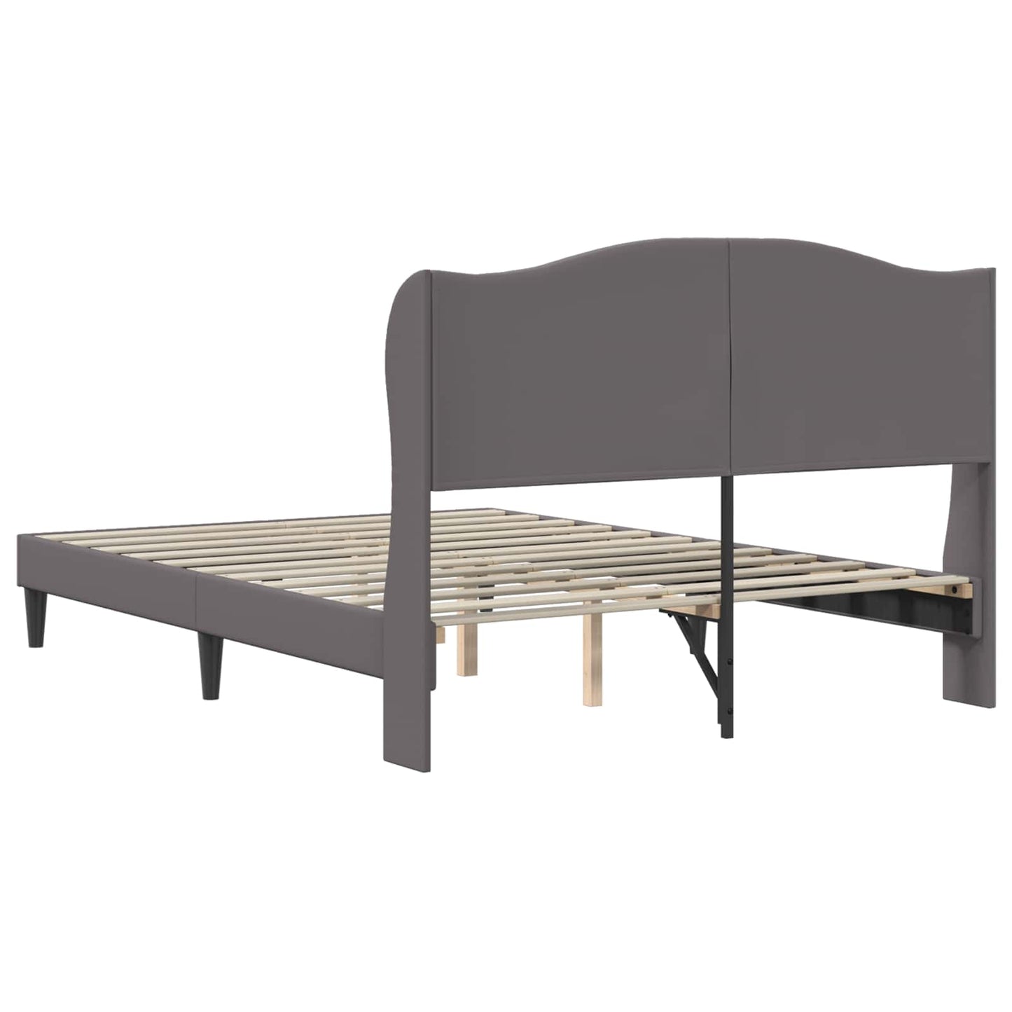 Struttura del letto con testiera Grigio 140 x 190 cm Similpelle | homemem39