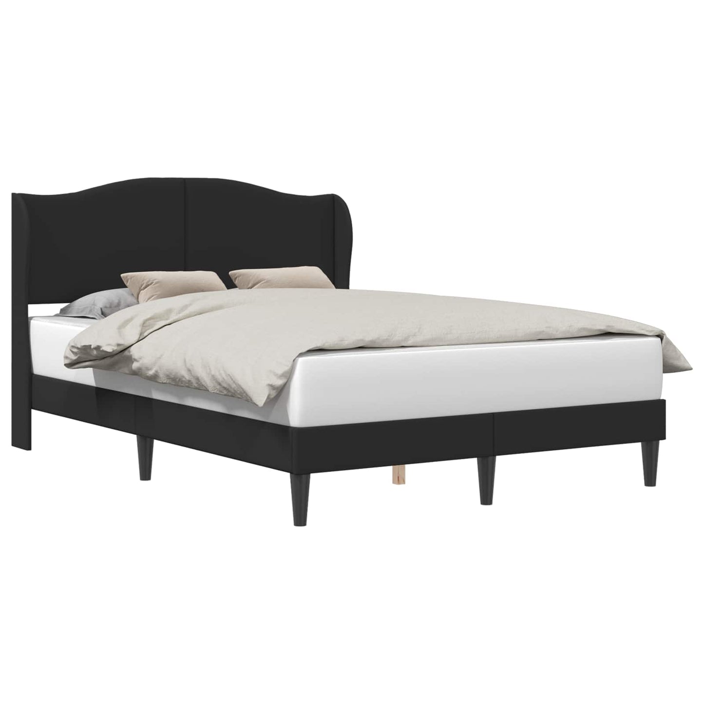 Struttura del letto con testiera Nero 140 x 190 cm Similpelle | homemem39