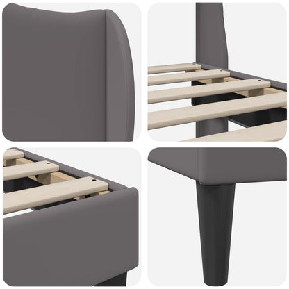 Struttura del letto con testiera Grigio 160 x 200 cm Similpelle | homemem39