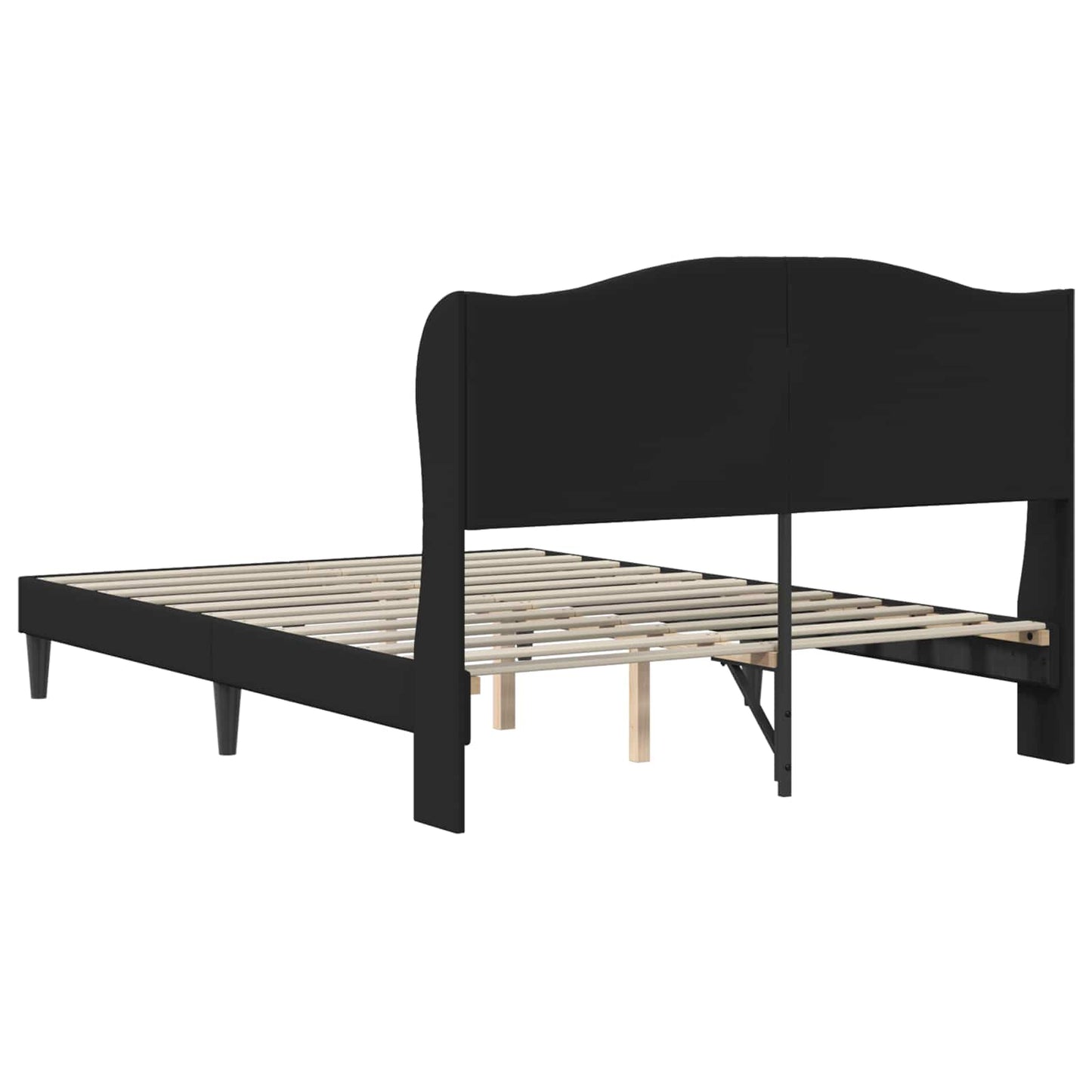 Struttura del letto con testiera Nero 160 x 200 cm Similpelle | homemem39