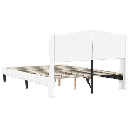 Struttura del letto con testiera Bianco 160 x 200 cm Similpelle | homemem39