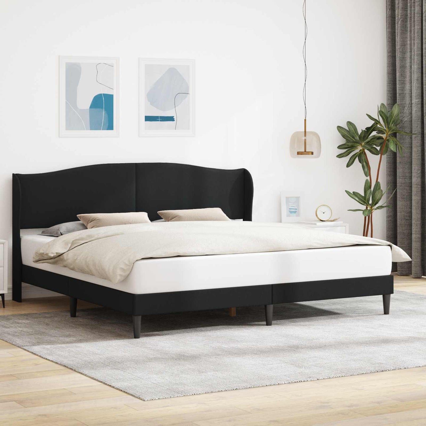 Struttura del letto con testiera Nero 180 x 200 cm Similpelle | homemem39