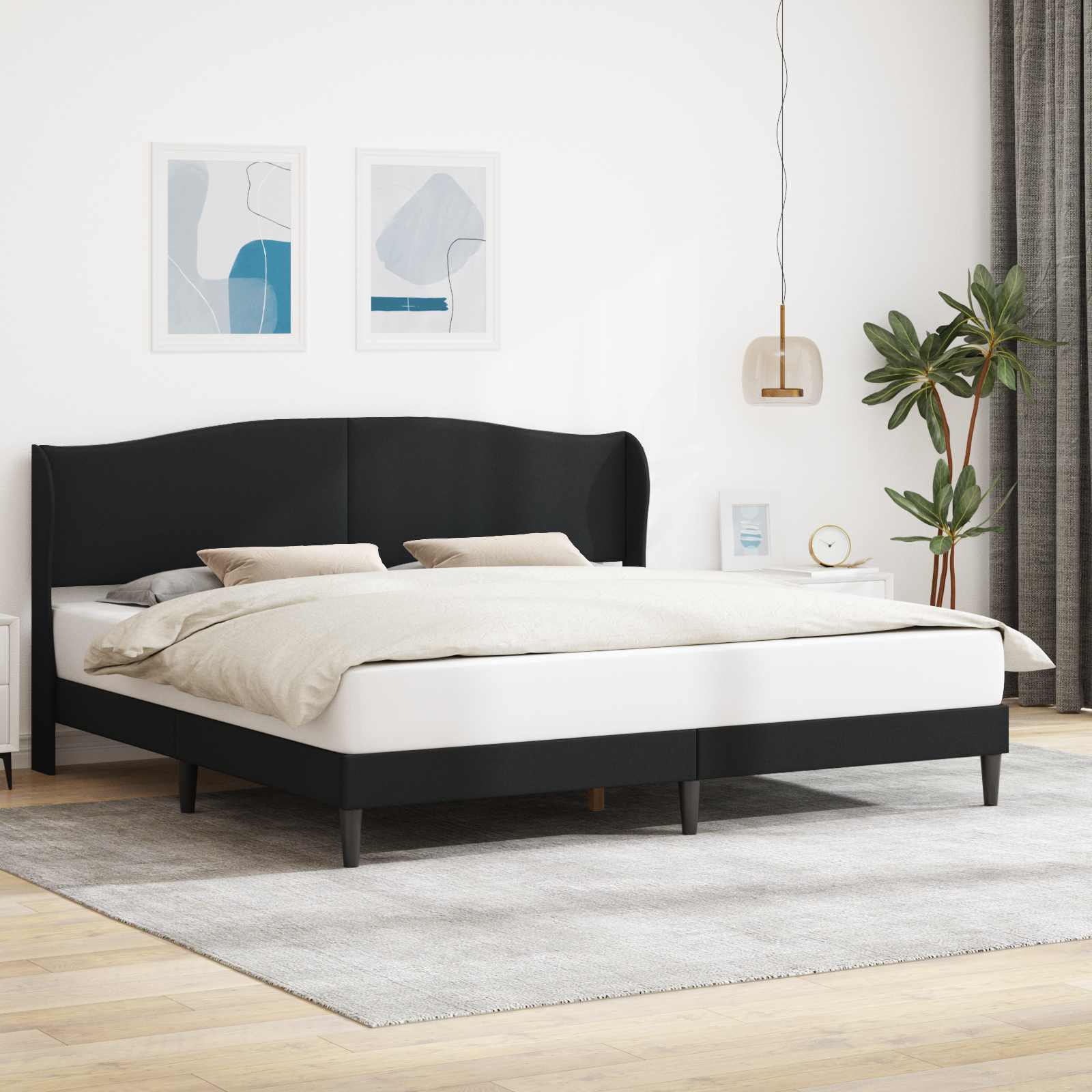Struttura del letto con testiera Nero 180 x 200 cm Similpelle | homemem39