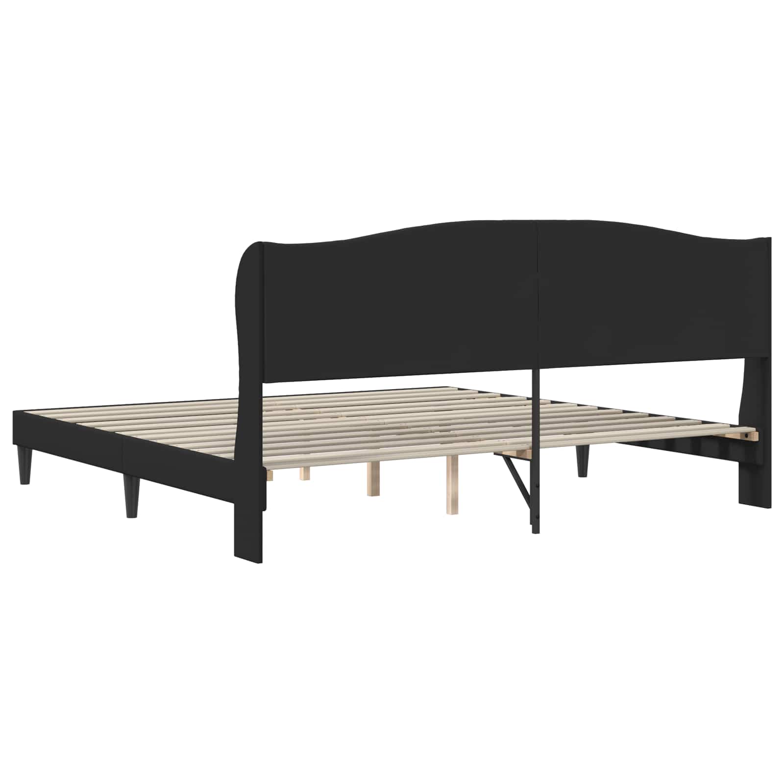 Struttura del letto con testiera Nero 200 x 200 cm Similpelle | homemem39