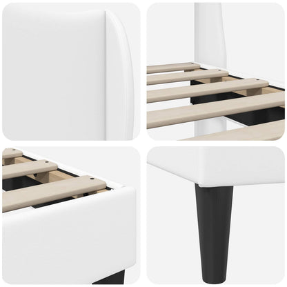 Struttura del letto con testiera Bianco 200 x 200 cm Similpelle | homemem39