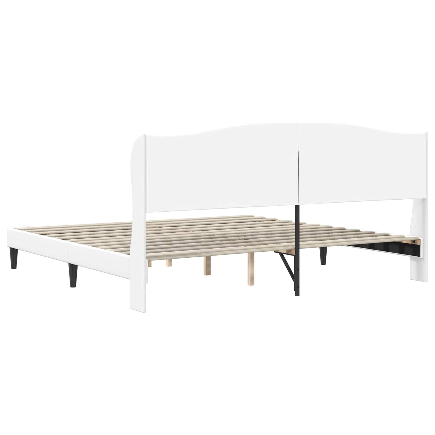 Struttura del letto con testiera Bianco 200 x 200 cm Similpelle | homemem39
