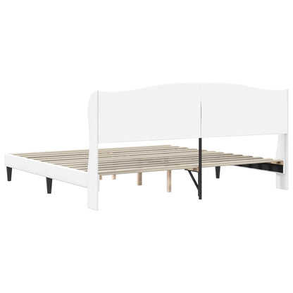 Struttura del letto con testiera Bianco 200 x 200 cm Similpelle | homemem39