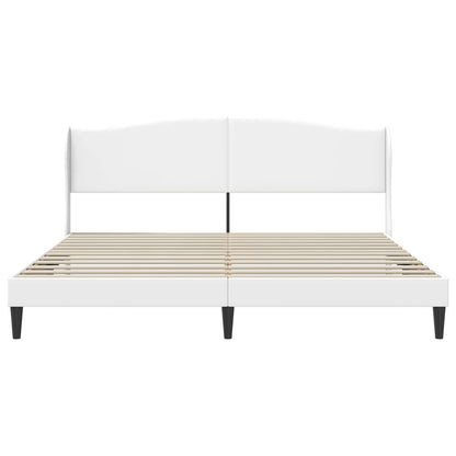 Struttura del letto con testiera Bianco 200 x 200 cm Similpelle | homemem39