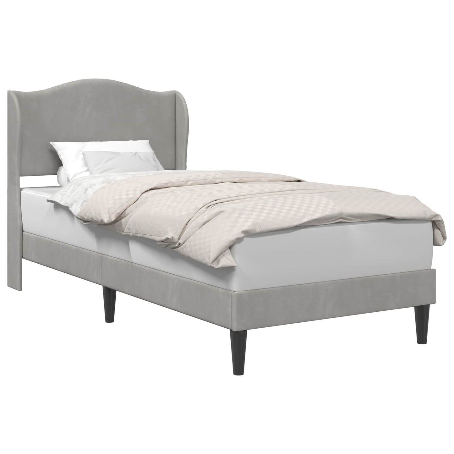 Struttura del letto Grigio Chiaro 80 x 200 cm Velluto | homemem39