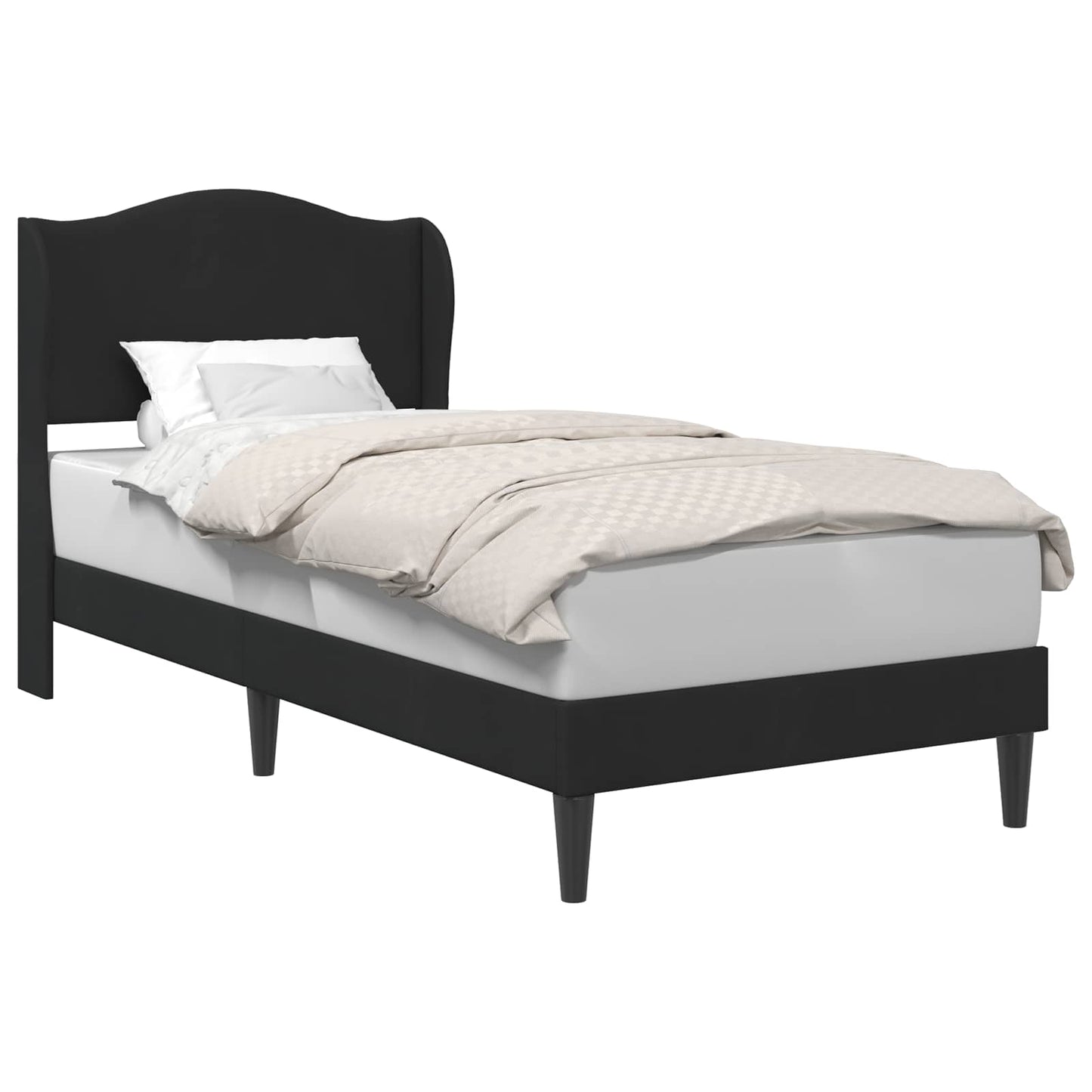 Struttura del letto con testiera Nero 80 x 200 cm Velluto | homemem39