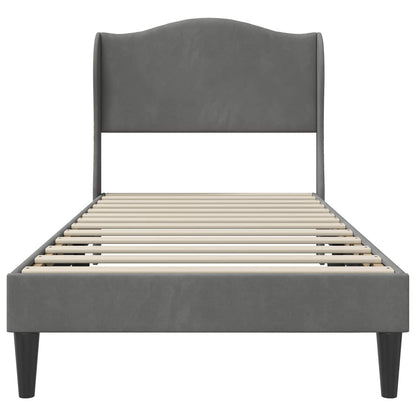 Struttura del letto Grigio Scuro 90 x 190 cm Velluto | homemem39