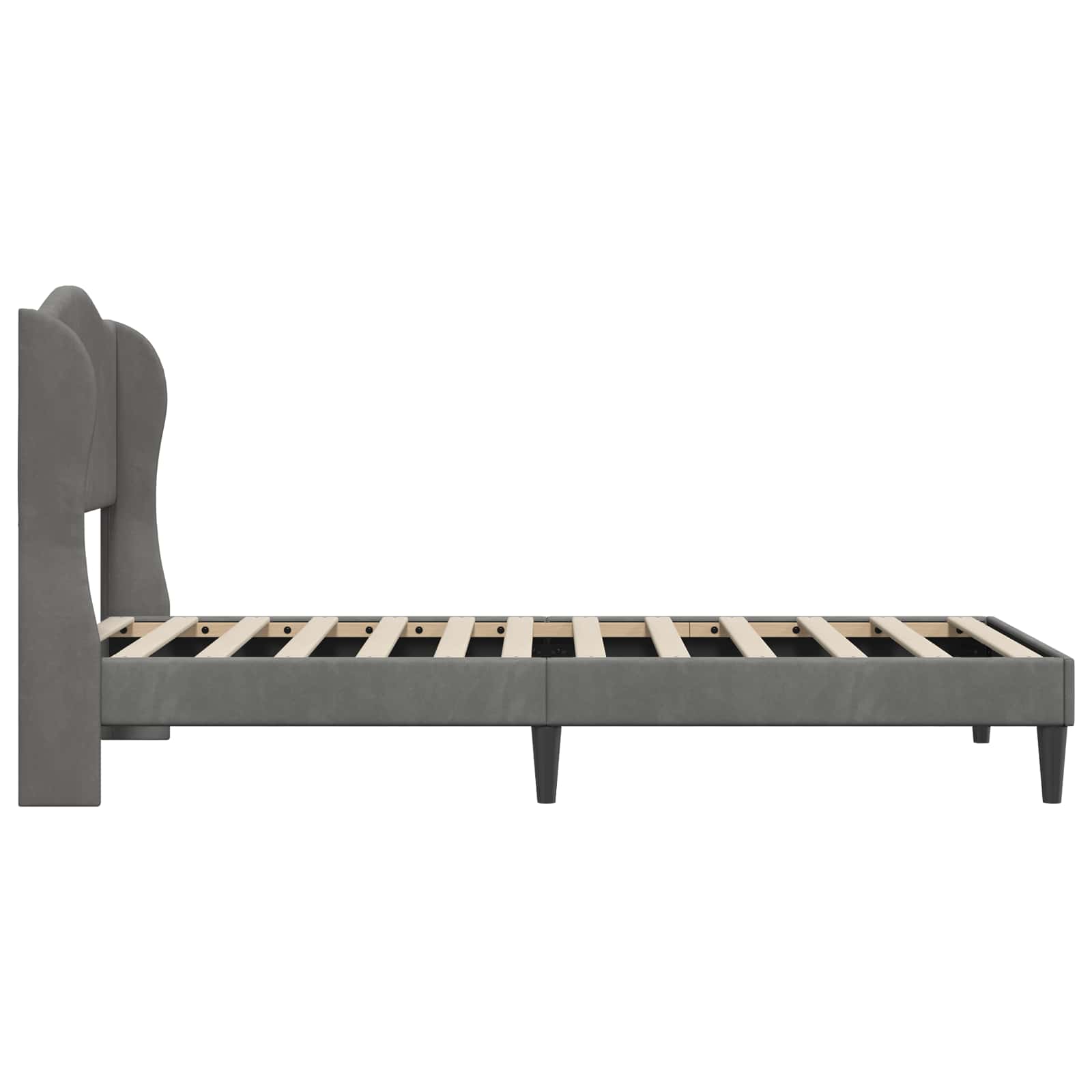 Struttura del letto Grigio Scuro 90 x 190 cm Velluto | homemem39