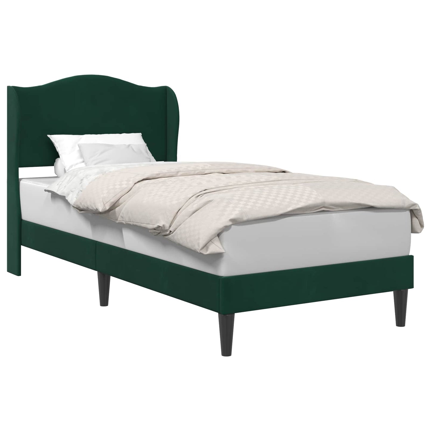 Struttura del letto Verde Scuro 90 x 190 cm Velluto | homemem39