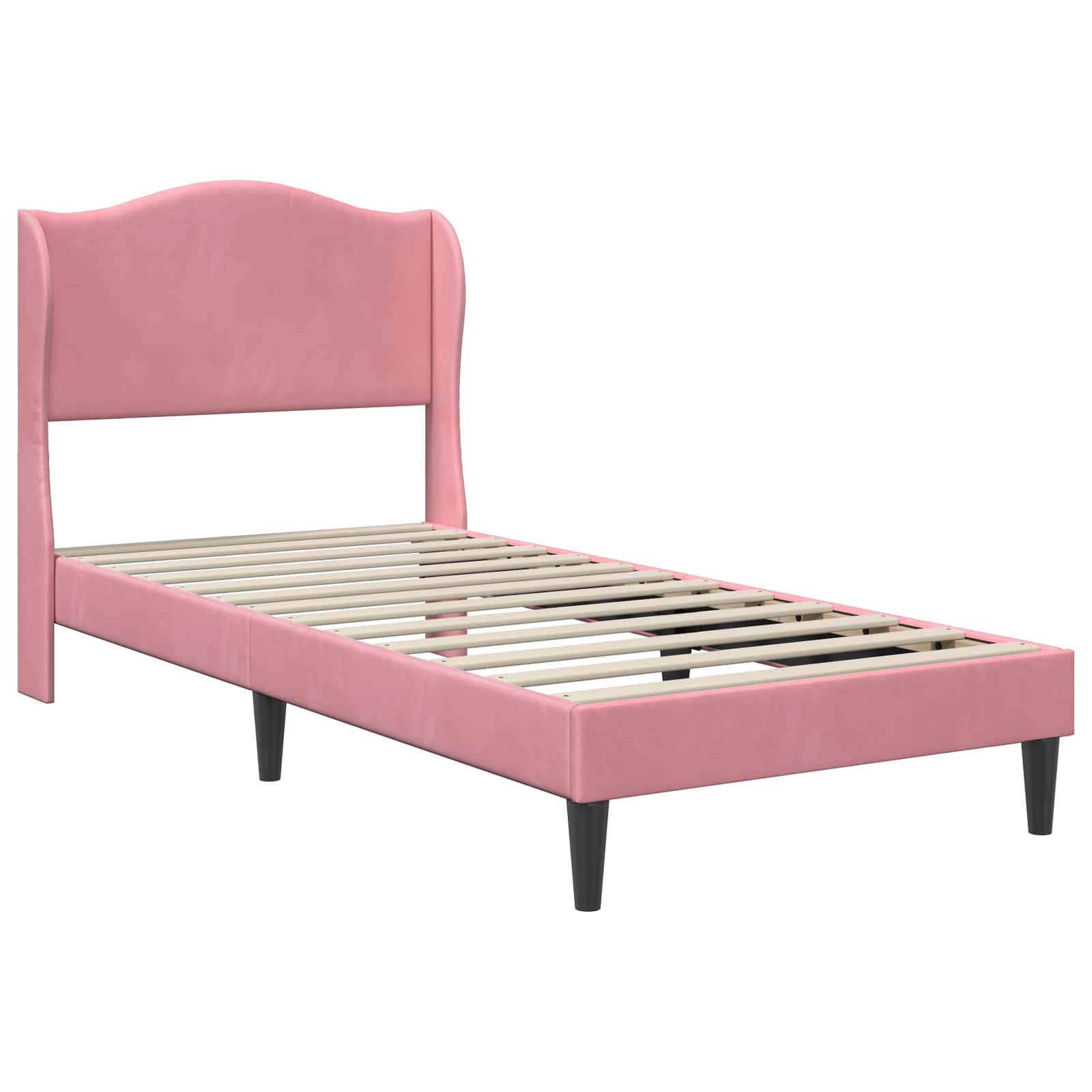 Struttura del letto con testiera Rosa 90 x 190 cm Velluto | homemem39