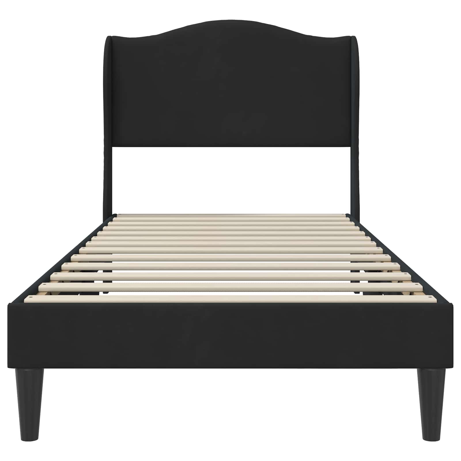Struttura del letto con testiera Nero 90 x 190 cm Velluto | homemem39