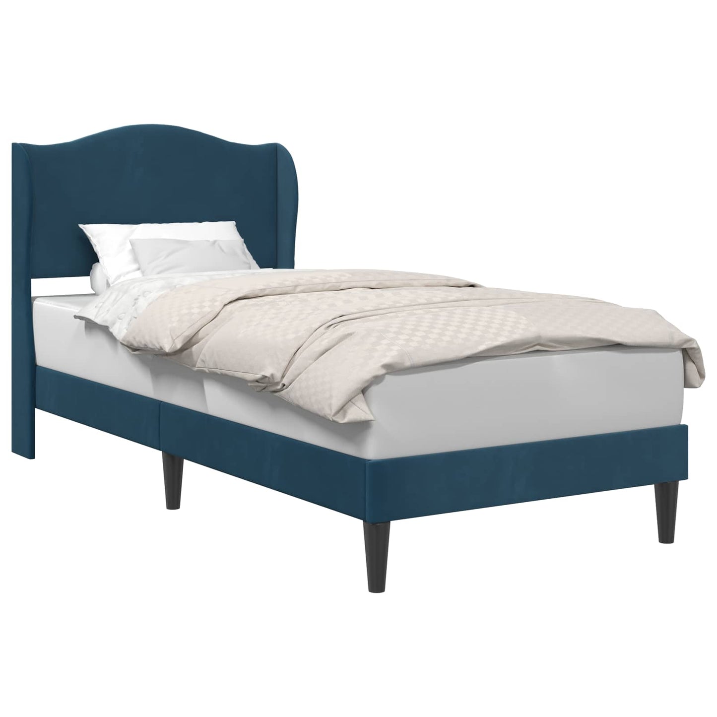 Struttura del letto con testiera Blu 90 x 190 cm Velluto | homemem39