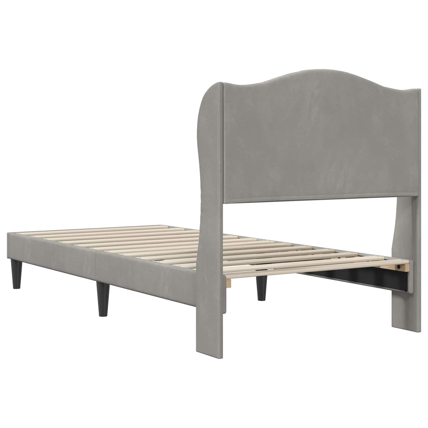 Struttura del letto Grigio Chiaro 90 x 200 cm Velluto | homemem39