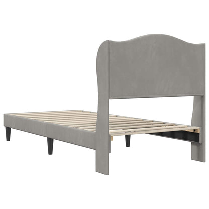 Struttura del letto Grigio Chiaro 90 x 200 cm Velluto | homemem39