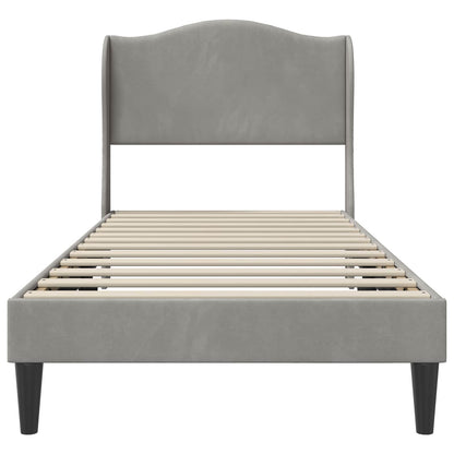 Struttura del letto Grigio Chiaro 90 x 200 cm Velluto | homemem39