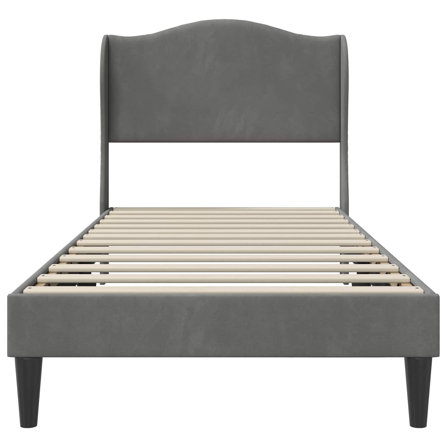 Struttura del letto Grigio Scuro 90 x 200 cm Velluto | homemem39