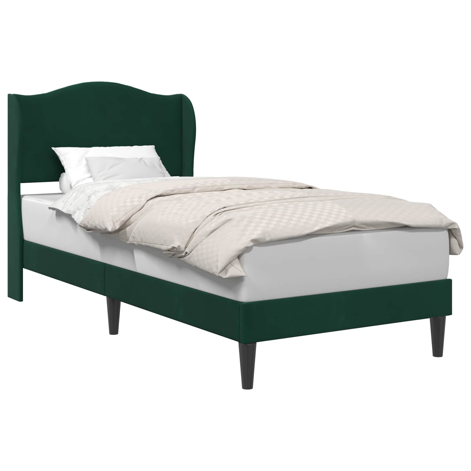 Struttura del letto Verde Scuro 90 x 200 cm Velluto | homemem39