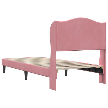 Struttura del letto con testiera Rosa 100 x 200 cm Velluto | homemem39