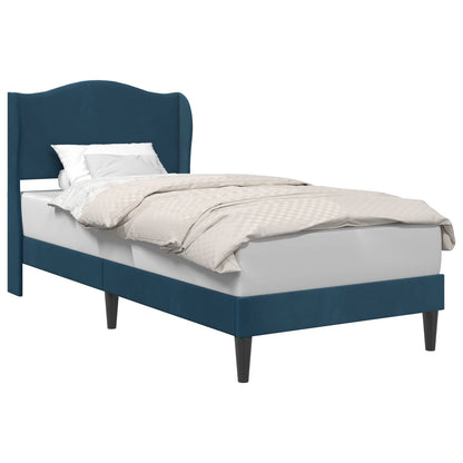 Struttura del letto con testiera Blu 100 x 200 cm Velluto | homemem39