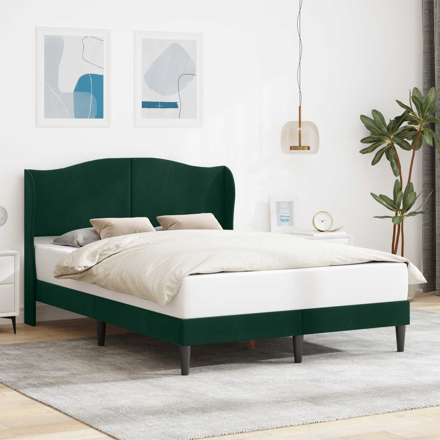 Struttura del letto Verde Scuro 120 x 190 cm Velluto | homemem39