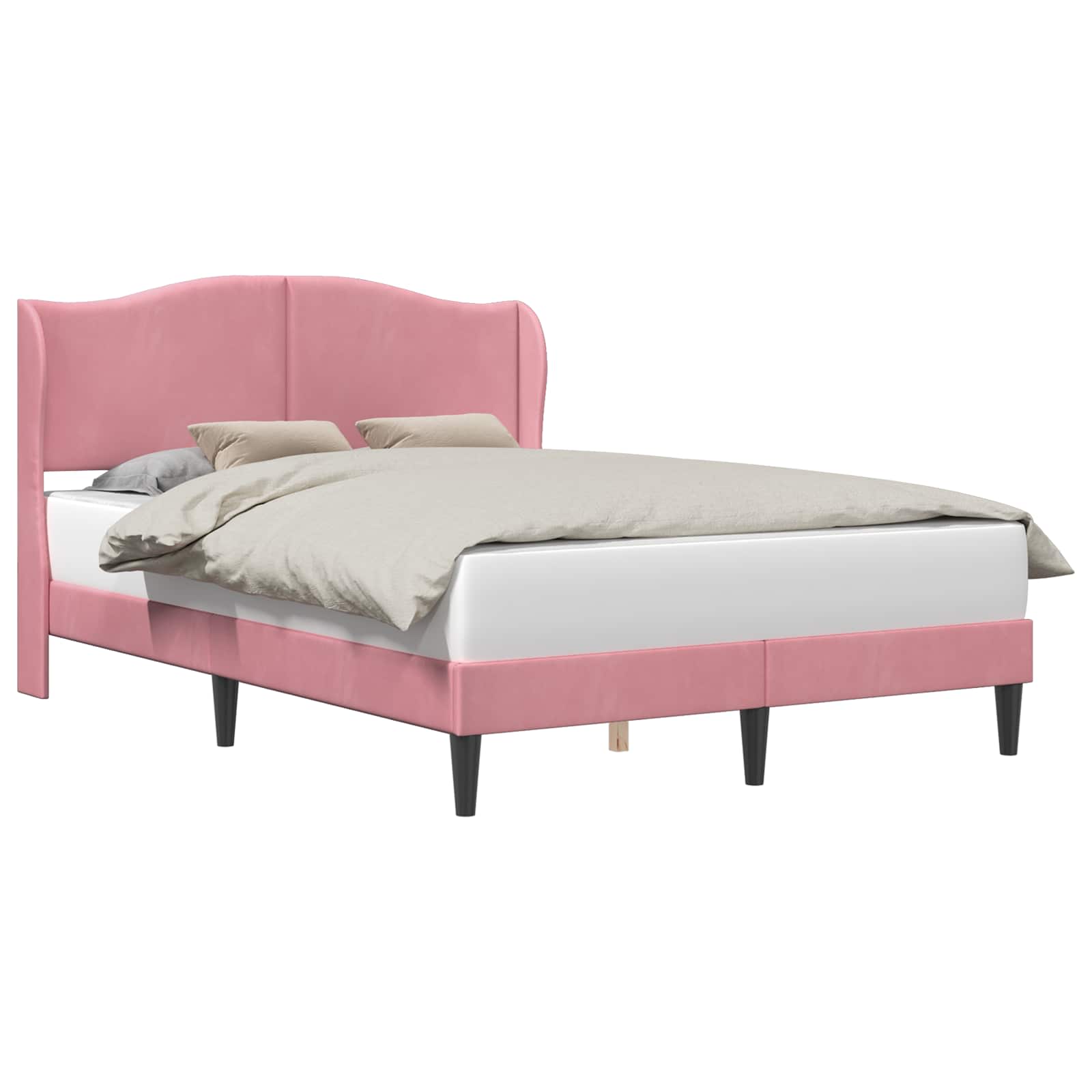 Struttura del letto con testiera Rosa 120 x 190 cm Velluto | homemem39