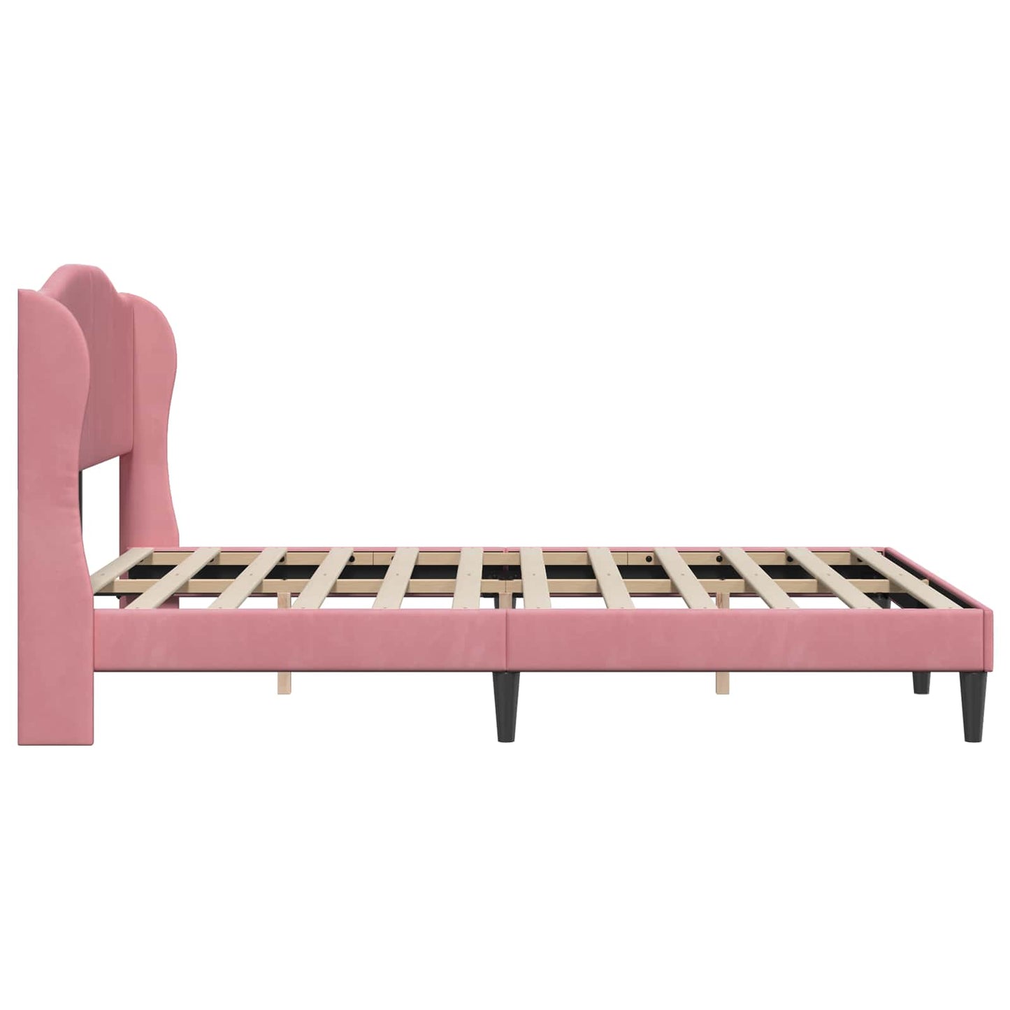 Struttura del letto con testiera Rosa 120 x 190 cm Velluto | homemem39