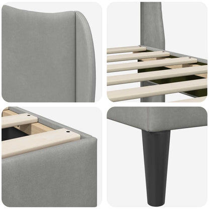 Struttura del letto Grigio Chiaro 120 x 200 cm Velluto | homemem39