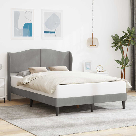 Struttura del letto Grigio Chiaro 140 x 190 cm Velluto | homemem39