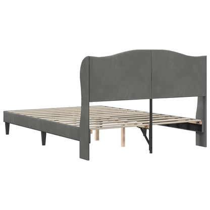 Struttura del letto Grigio Scuro 140 x 190 cm Velluto | homemem39