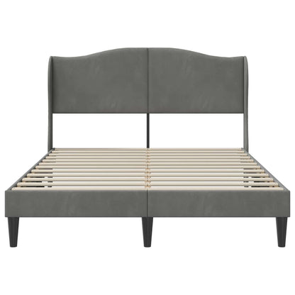 Struttura del letto Grigio Scuro 140 x 190 cm Velluto | homemem39