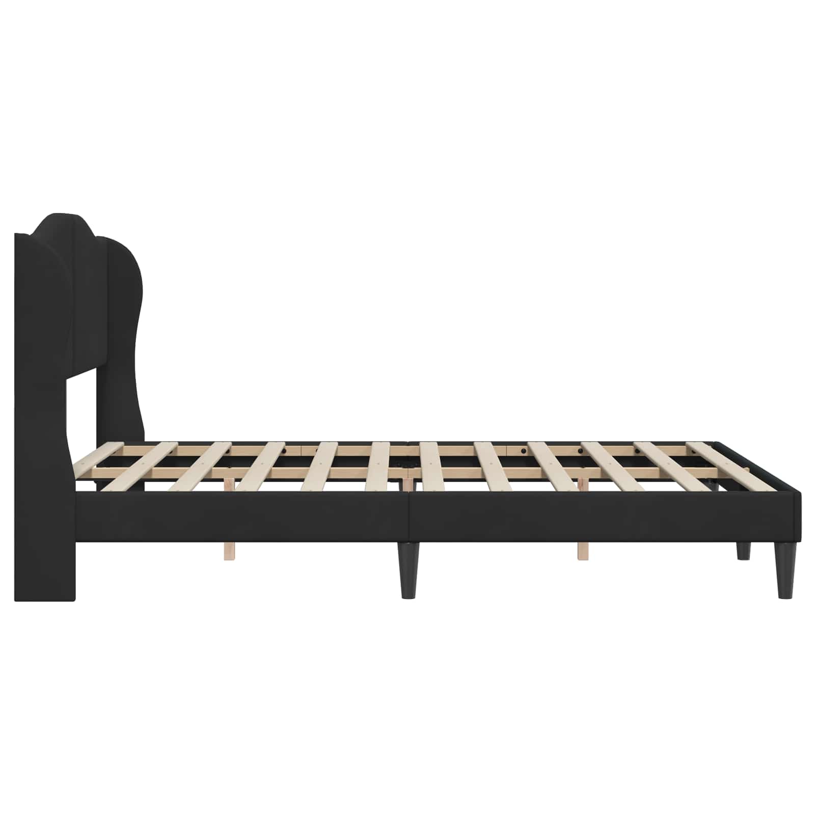 Struttura del letto con testiera Nero 140 x 190 cm Velluto | homemem39