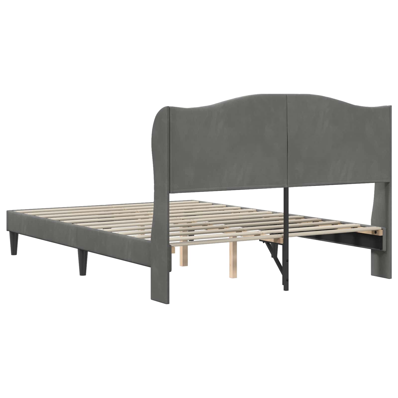 Struttura del letto Grigio Scuro 140 x 200 cm Velluto | homemem39