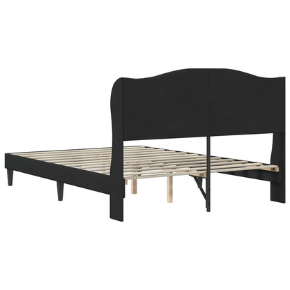 Struttura del letto con testiera Nero 140 x 200 cm Velluto | homemem39