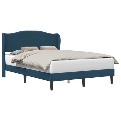 Struttura del letto con testiera Blu 140 x 200 cm Velluto | homemem39