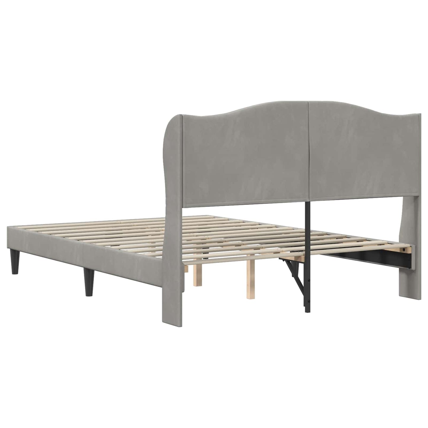 Struttura del letto Grigio Chiaro 160 x 200 cm Velluto | homemem39