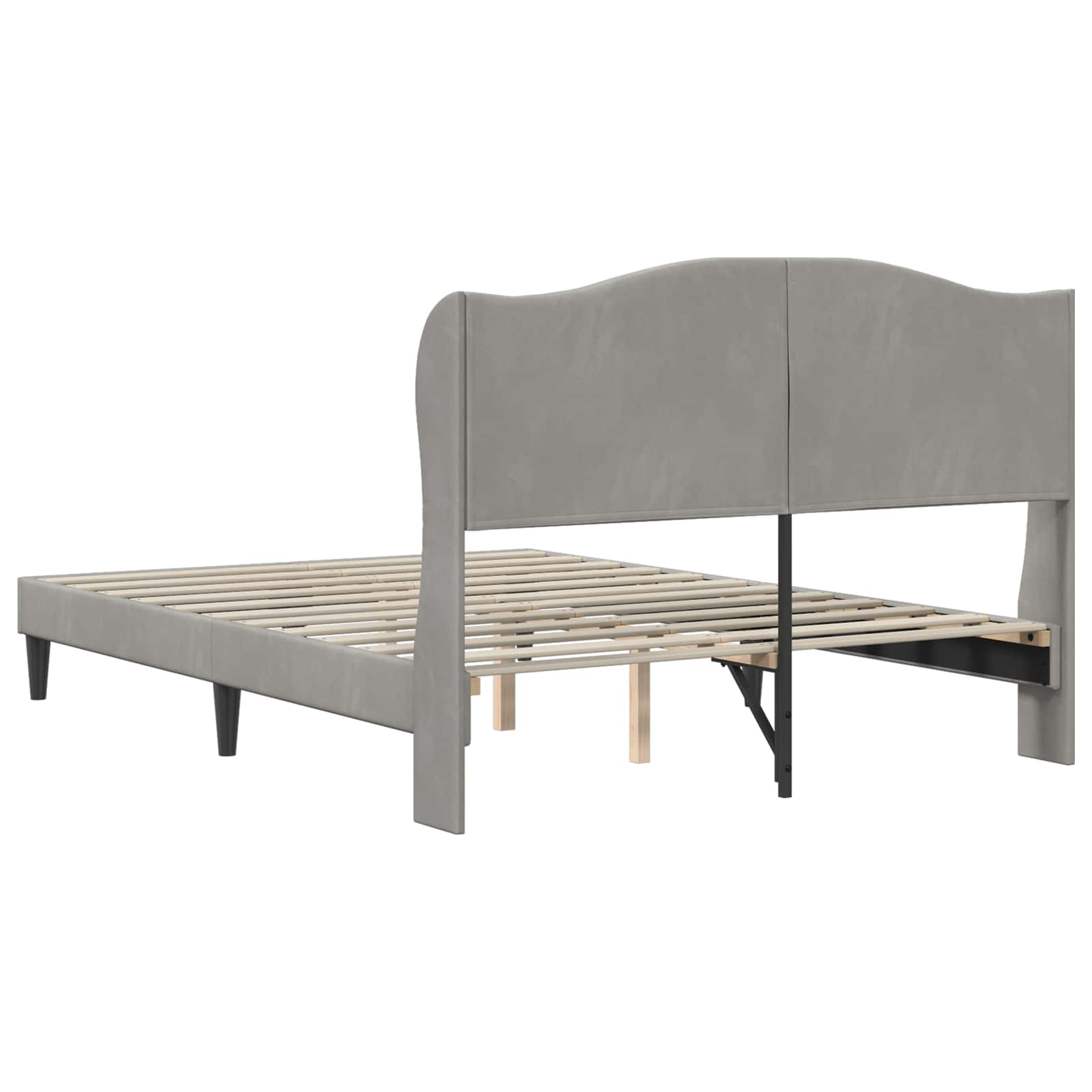 Struttura del letto Grigio Chiaro 160 x 200 cm Velluto | homemem39