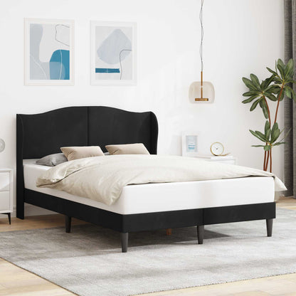 Struttura del letto con testiera Nero 160 x 200 cm Velluto | homemem39